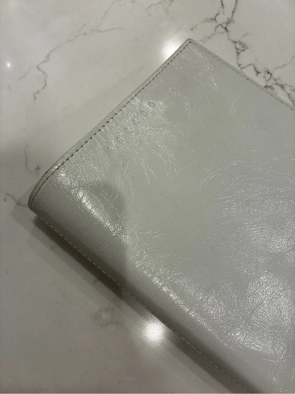 Lazaro Argentinian White Cowhide Leather Cutout Architectural Oversized Clutch